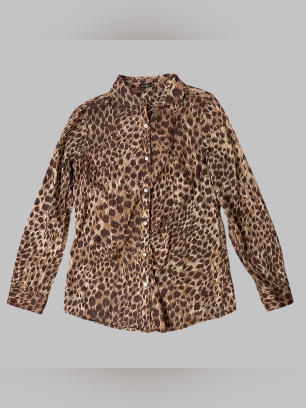 J. McLaughlin 100% Cotton Leopard Print Button-Down Shirt